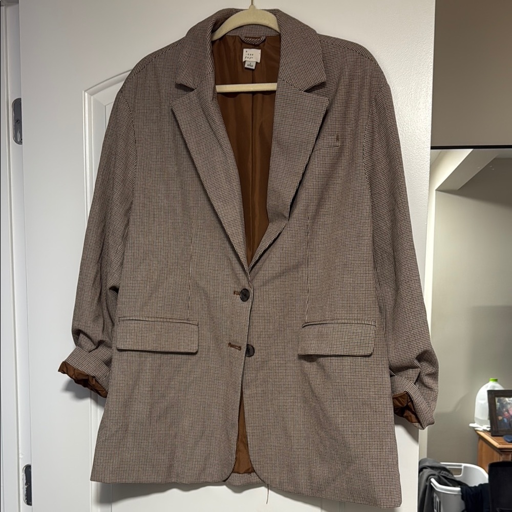 Brown Plaid Blazer